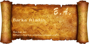 Barka Aladin névjegykártya